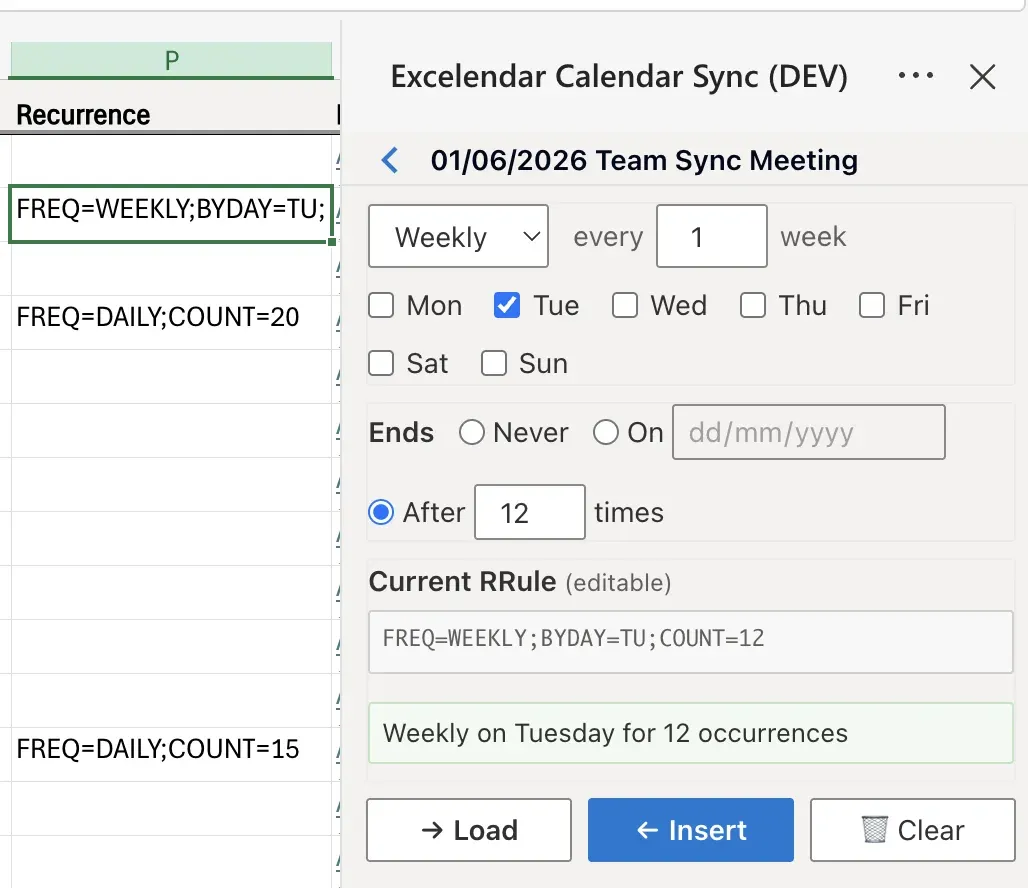 Recurrence Patterns & RRules screenshot 2