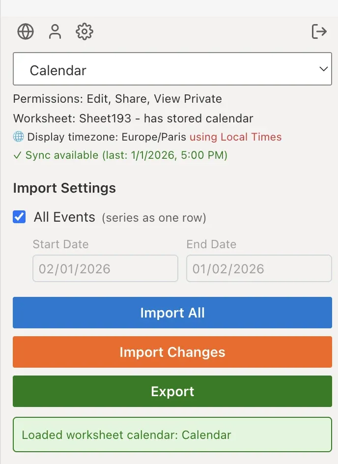 Importing your first Calendar screenshot 1